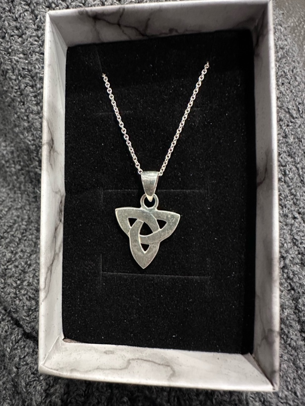 Sterling-Style Celtic Trinity Knot Pendant Necklace - Silver